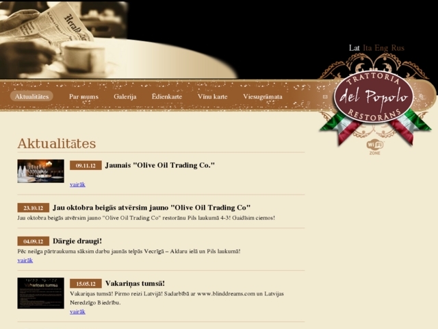 Trattoria del Popolo restorāns, K - Stone, SIA