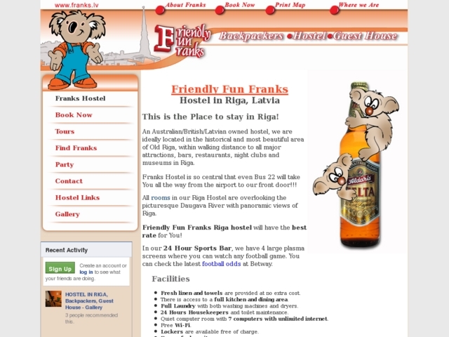 Friendly Fun FranksBackpackers Hostel hostelis, Franks, SIA